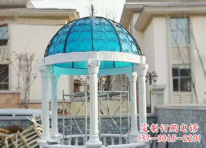 漯河新款汉白玉欧式石雕凉亭给你宁静舒适的休闲空间