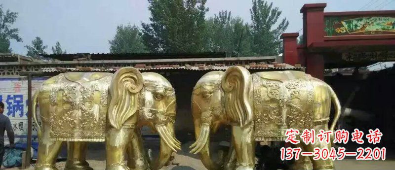 漯河玻璃钢大象雕塑仿铜雕塑的精美之作