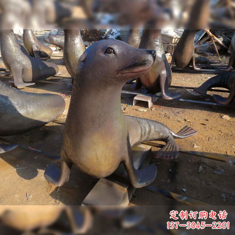 漯河玻璃钢海豹雕塑——精美的艺术品