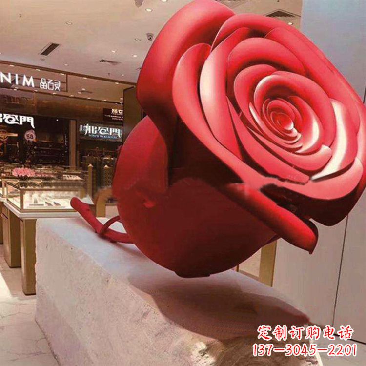 漯河玻璃钢玫瑰花雕塑