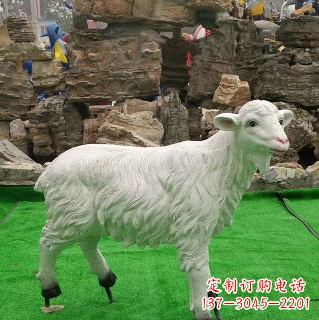 漯河玻璃钢绵羊雕塑
