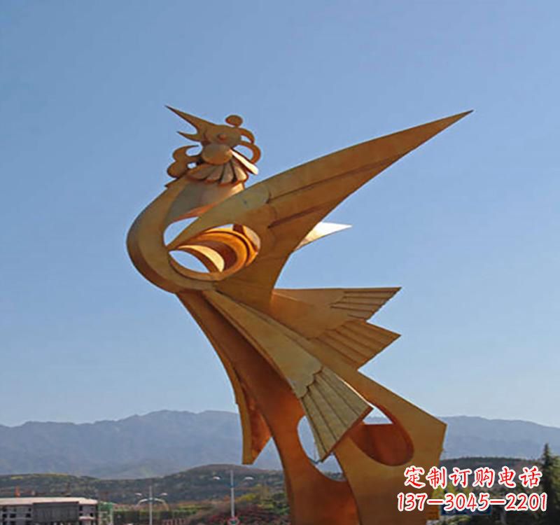 漯河不锈钢翱翔凤凰雕塑