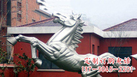 漯河不锈钢奔马雕塑 (2)