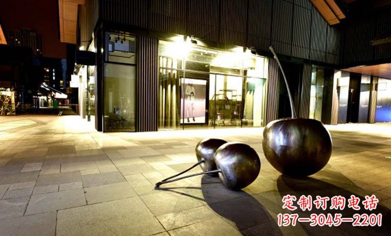 漯河不锈钢步行街樱桃雕塑