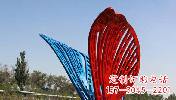 漯河不锈钢彩色蝴蝶抽象雕塑