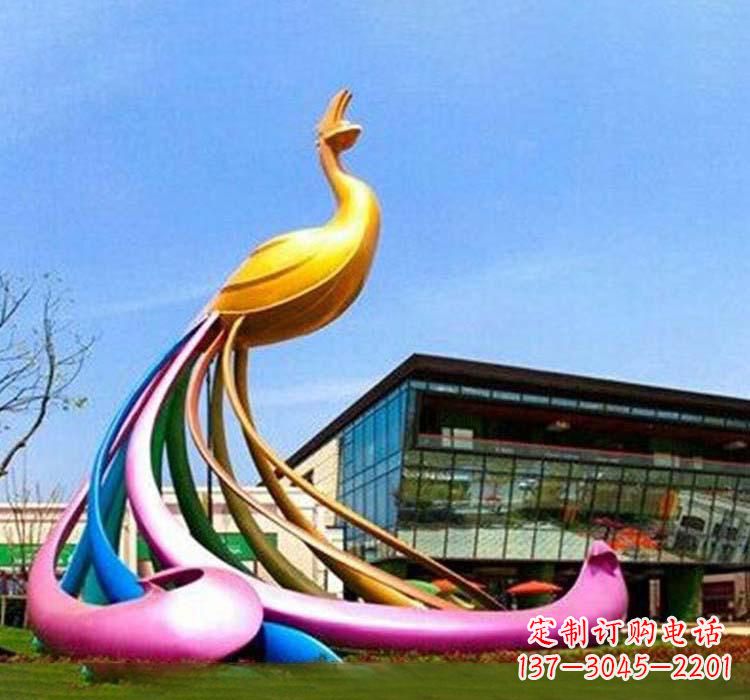 漯河不锈钢彩色孔雀雕塑——美轮美奂的艺术精品