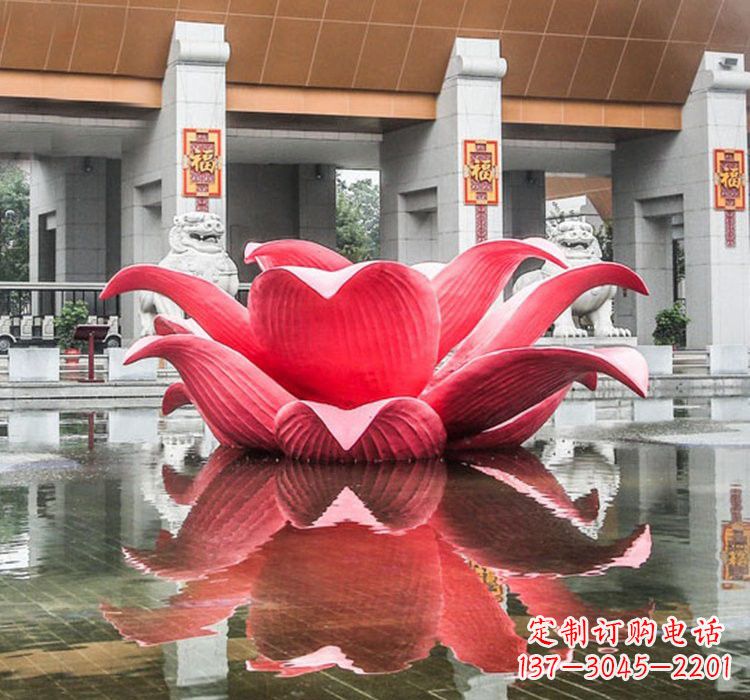 漯河不锈钢彩色莲花雕塑——艺术之美