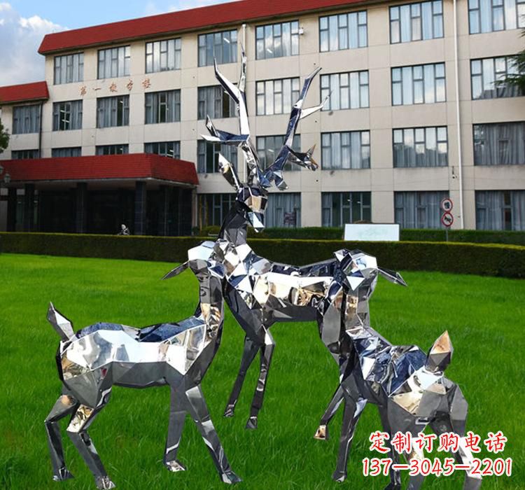 漯河不锈钢麋鹿雕塑美观耐用的艺术品