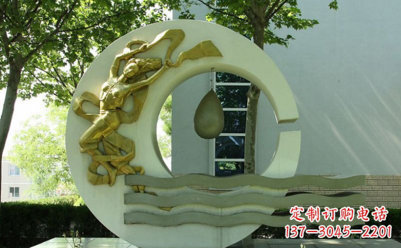 漯河不锈钢嫦娥奔月景观雕塑