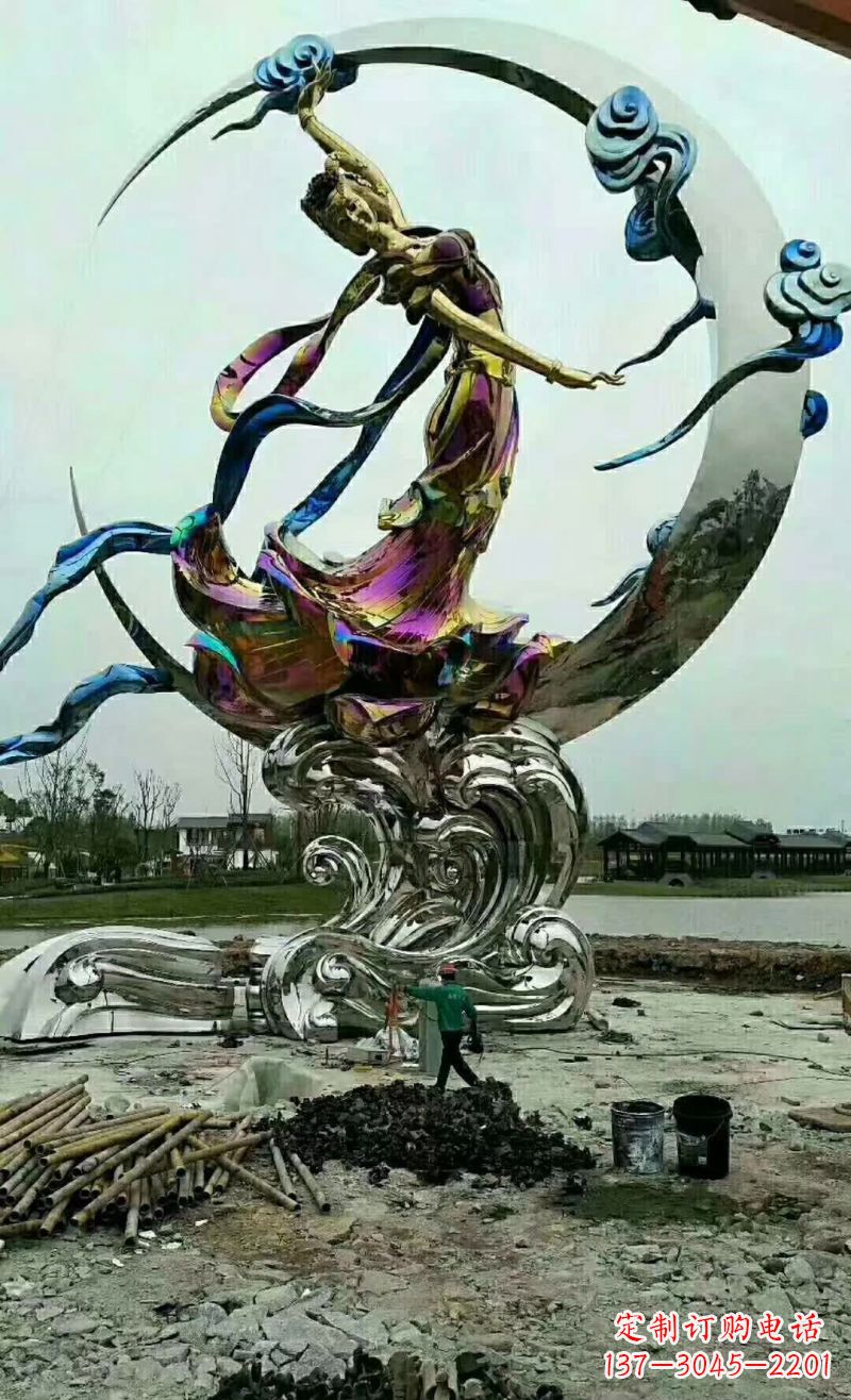漯河不锈钢嫦娥奔月雕塑1