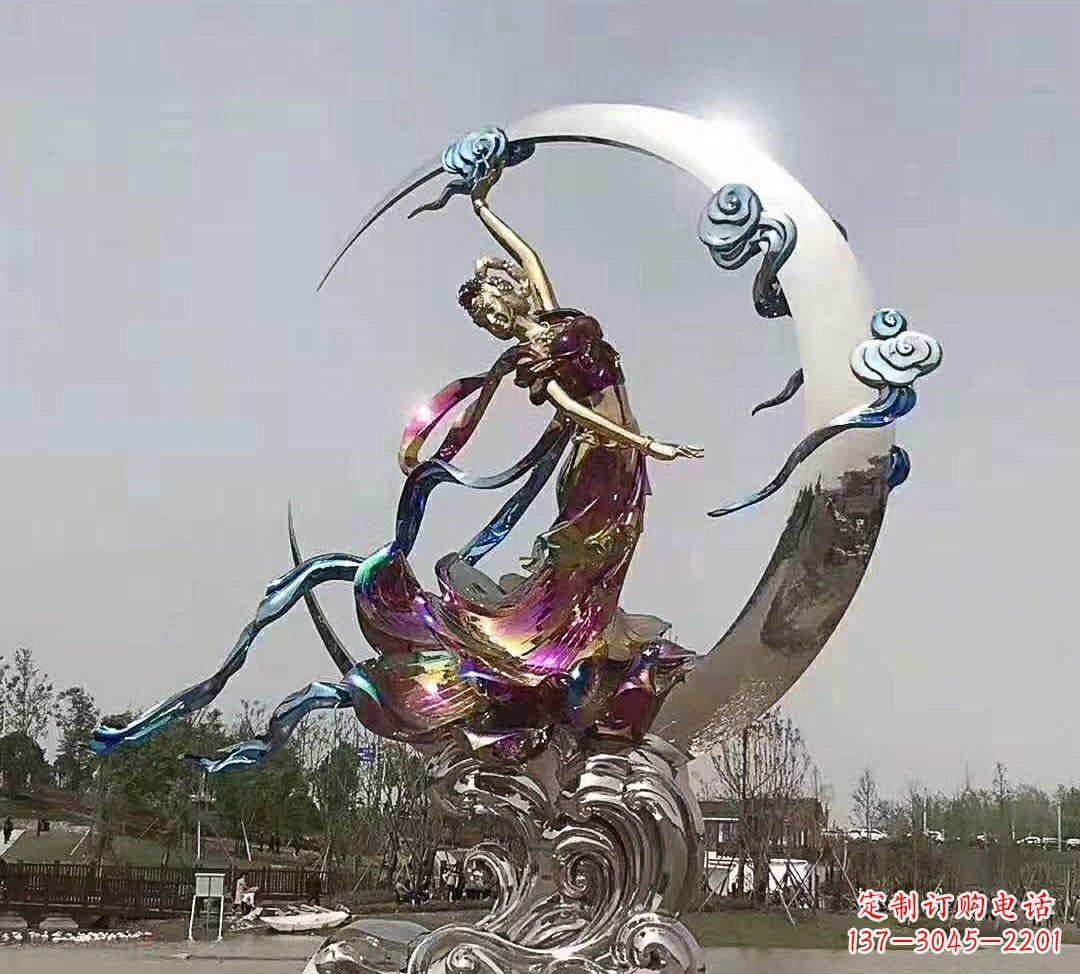 漯河不锈钢嫦娥奔月造型雕塑