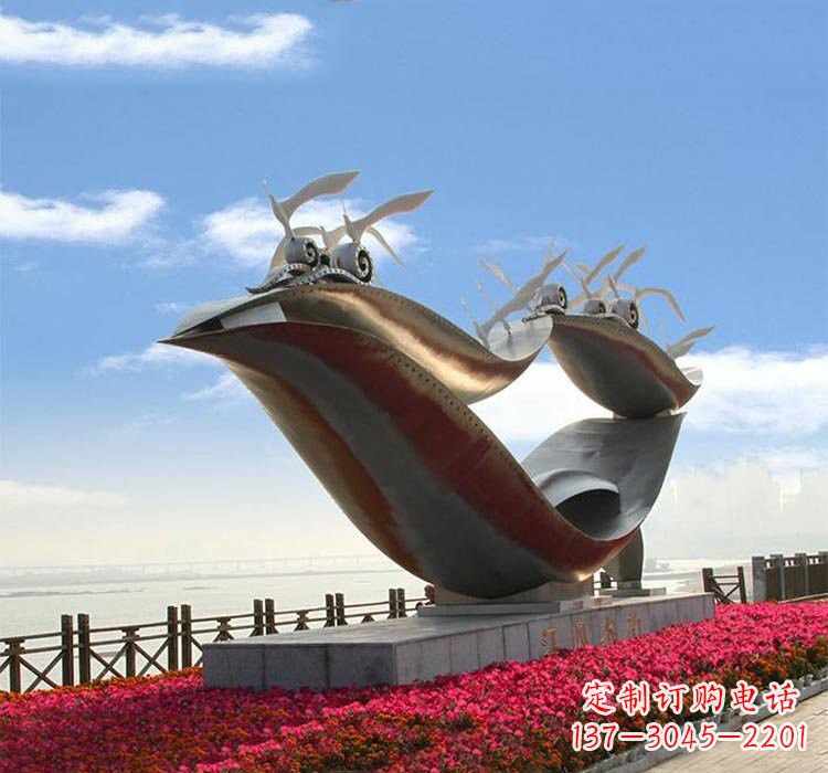 漯河海鸥雕塑——点缀不锈钢城市