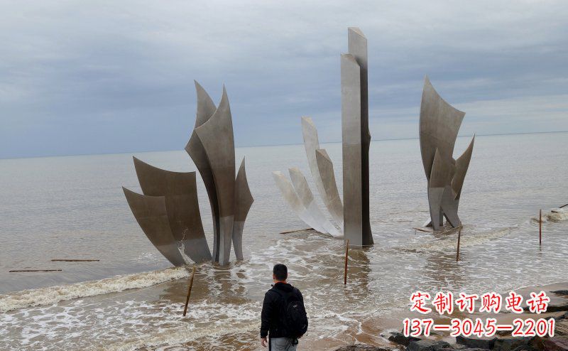 漯河不锈钢船帆海边景观雕塑