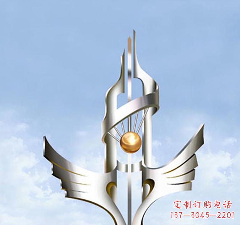 漯河以不锈钢为材料的翅膀雕塑