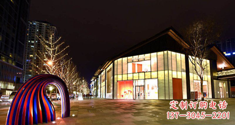 漯河不锈钢拱门雕塑——点缀街边景观