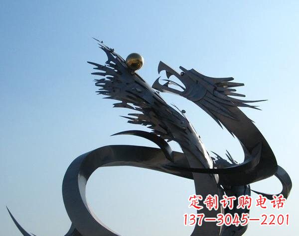 漯河不锈钢龙雕塑精美雕刻,灵动灵气