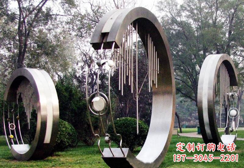 漯河不锈钢圆环雕塑——聆听之美