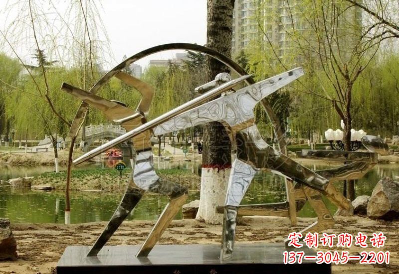 漯河不锈钢运动员雕塑