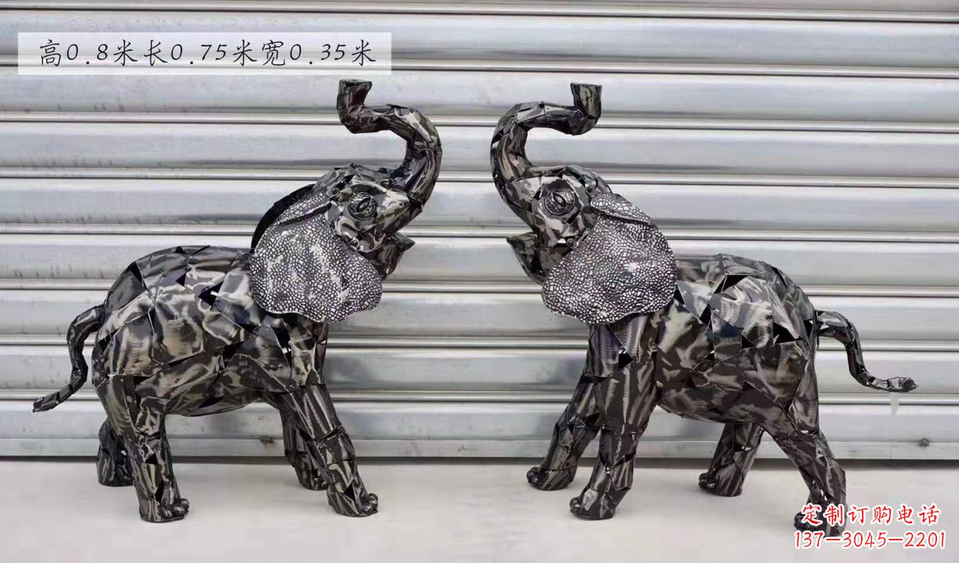 漯河不锈钢大象雕塑精美的摆件装饰