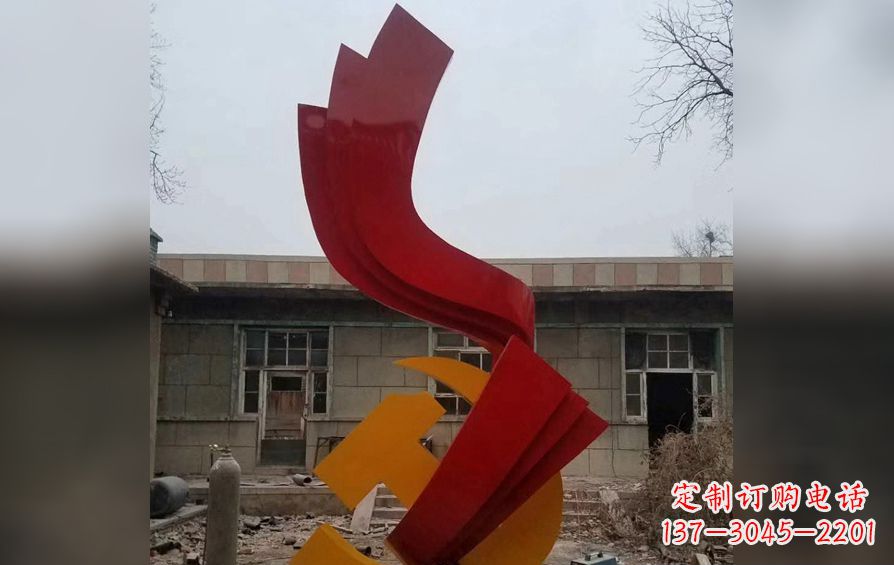 漯河不锈钢党徽雕塑——为共产主义奠基