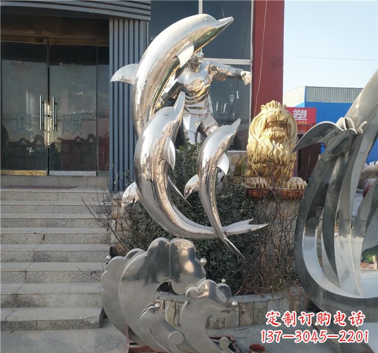 漯河不锈钢海豚雕塑——精美外观,传递环保理念
