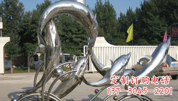 漯河不锈钢海豚雕塑精美雕刻展现海洋之美