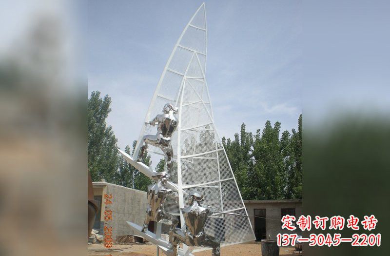 漯河不锈钢帆船雕塑精美的艺术品