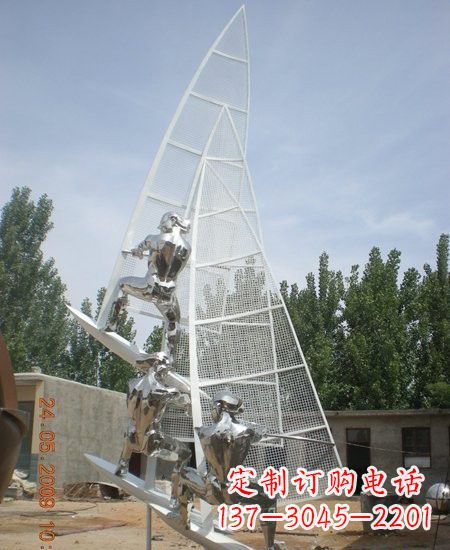 漯河海上航行不锈钢帆船雕塑