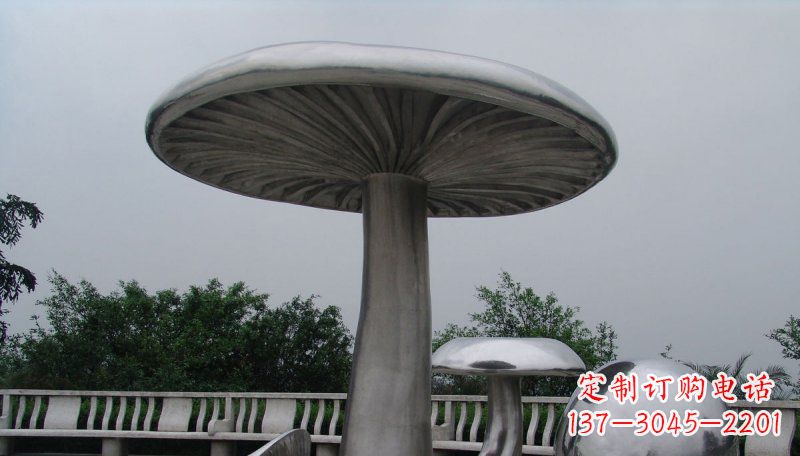 漯河不锈钢仿真蘑菇凉亭雕塑
