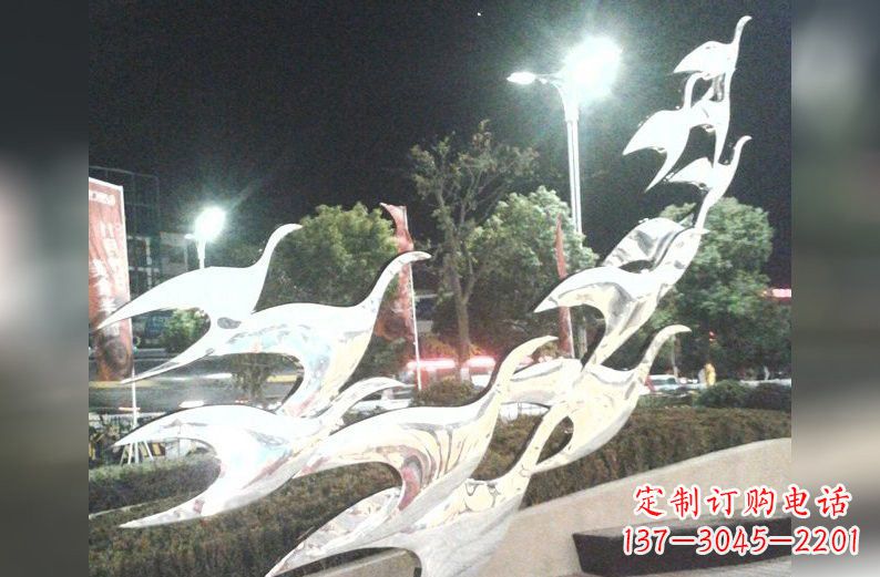 漯河不锈钢大雁雕塑一种高雅的艺术美学