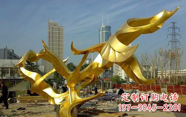 漯河不锈钢飞翔的天鹅雕塑