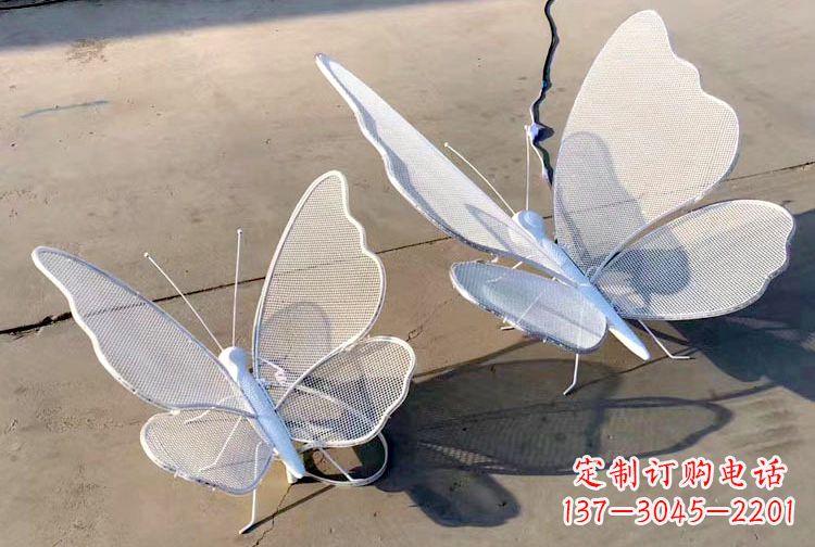 漯河不锈钢钢丝网格蝴蝶雕塑——灯光下的灵动之美