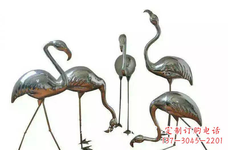 漯河不锈钢火烈鸟雕塑——美丽的自然之美
