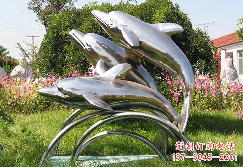 漯河不锈钢海豚雕塑——点亮公园的精灵