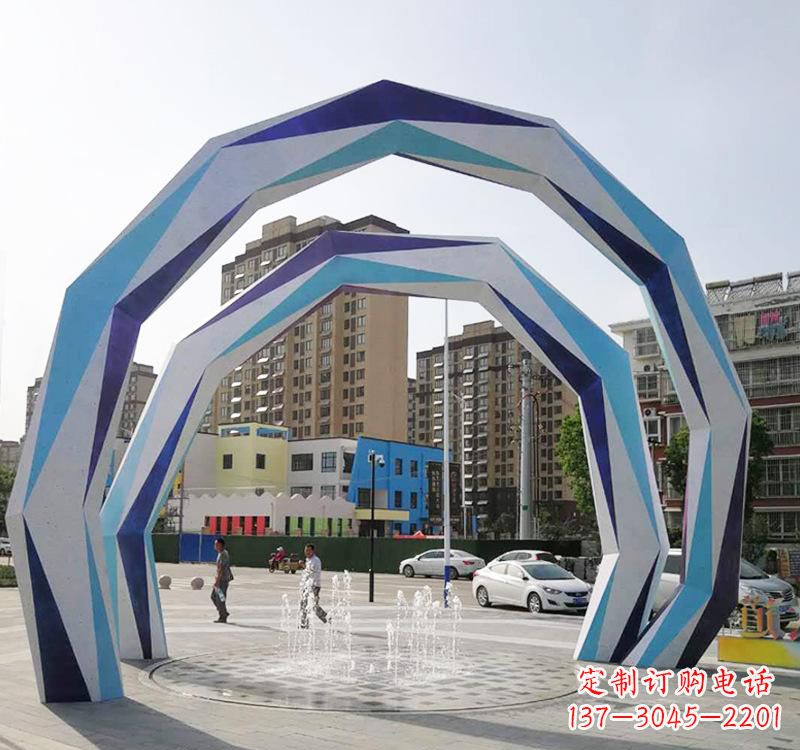 漯河不锈钢拱门雕塑令人惊叹的艺术品