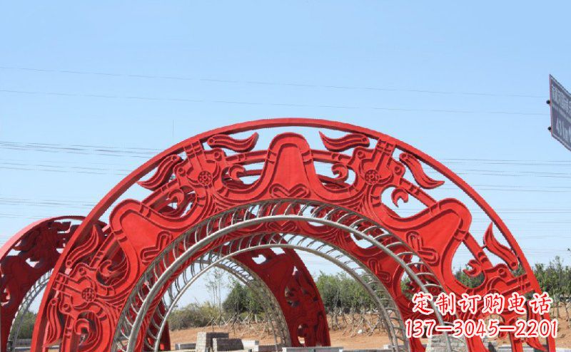 漯河不锈钢拱门雕塑美丽的艺术精品