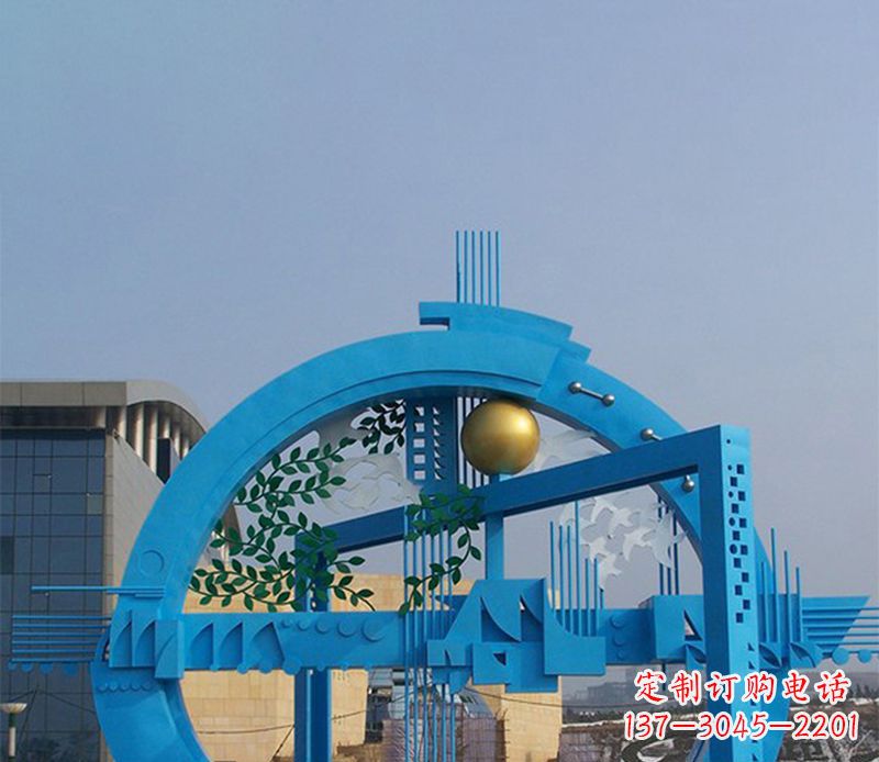 漯河不锈钢拱桥雕塑美丽的艺术品