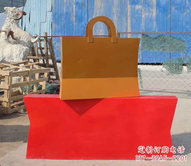 漯河精美不锈钢购物袋雕塑