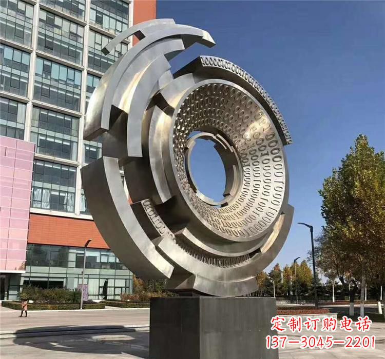 漯河不锈钢齿轮雕塑流动的美丽