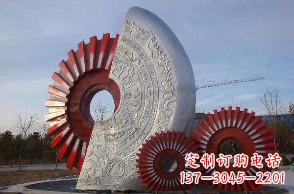 漯河不锈钢齿轮雕塑精致而精美