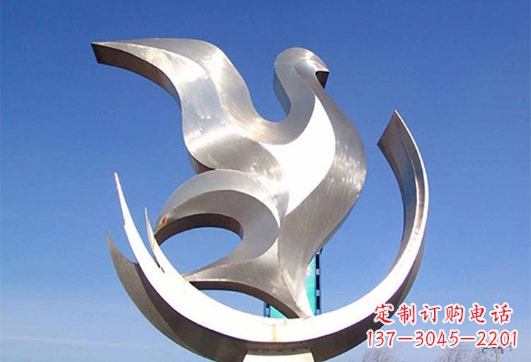漯河不锈钢鸽子雕塑象征着和平