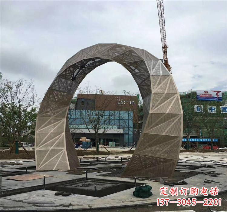 漯河不锈钢拱门雕塑精美外观,古典气息