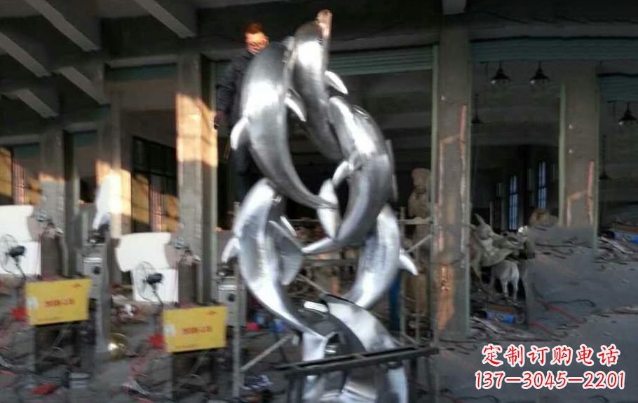 漯河不锈钢海豚雕塑漂亮的海洋艺术品