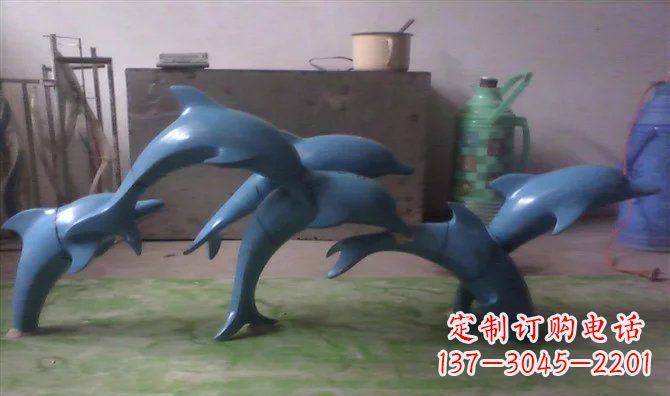 漯河不锈钢海豚雕塑精致的艺术品