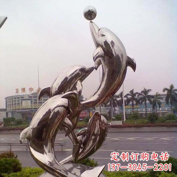 漯河不锈钢海豚雕塑艺术之美