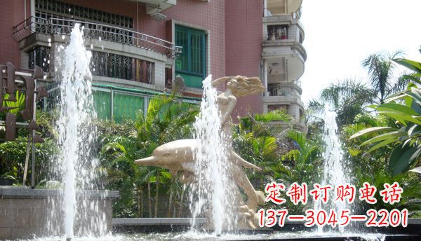 漯河不锈钢海豚喷泉雕塑精美的海洋艺术