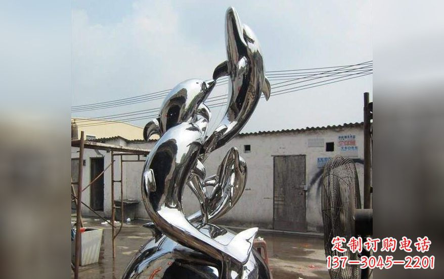 漯河海豚之美——不锈钢海豚雕塑
