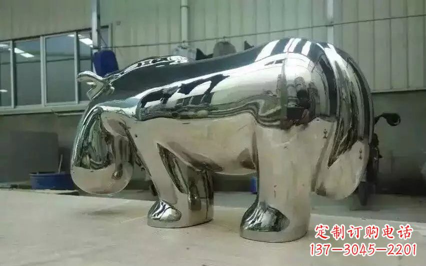 漯河不锈钢河马雕塑美观耐用的艺术品