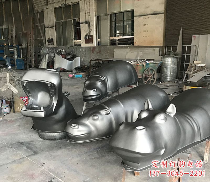 漯河不锈钢河马雕塑——艺术与自然的完美结合