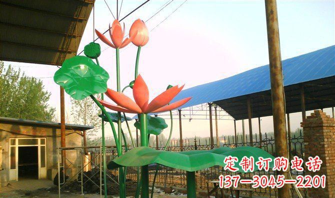 漯河不锈钢荷叶雕塑精美而优雅